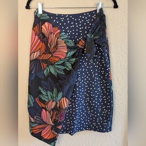 Anthropologie Maeve Stretch Knit Pencil Skirt Size 4 Blue Pink Excellent